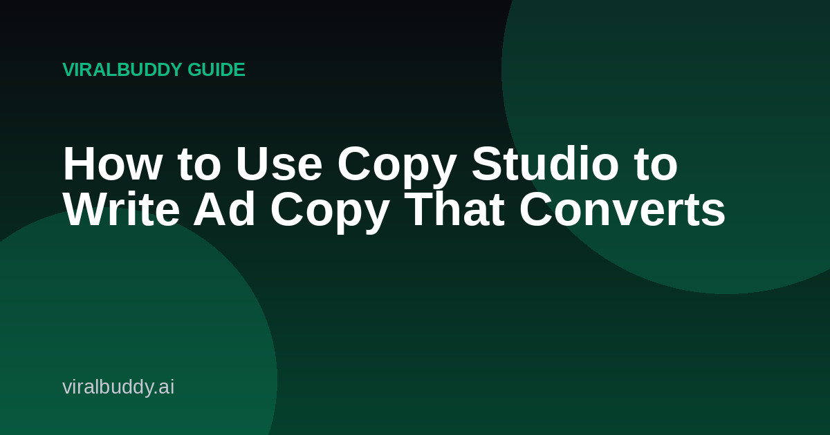Viral Buddy Copy Studio guide cover image