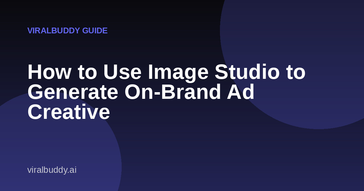 Viral Buddy Image Studio guide cover image